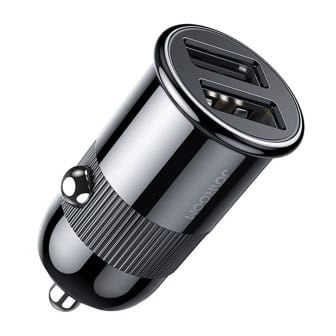 Joyroom Auto Ladegerät - Zigarettenanzünder USB-Ladegerät, Autoladeadapter 2x USB 3.1 A Anschluss, 15W – Schwarz Joyroom Auto Ladegerät - Zigarettenanzünder USB-Ladegerät, Autoladeadapter 2x USB 3.1 A Anschluss, 15W – Schwarz