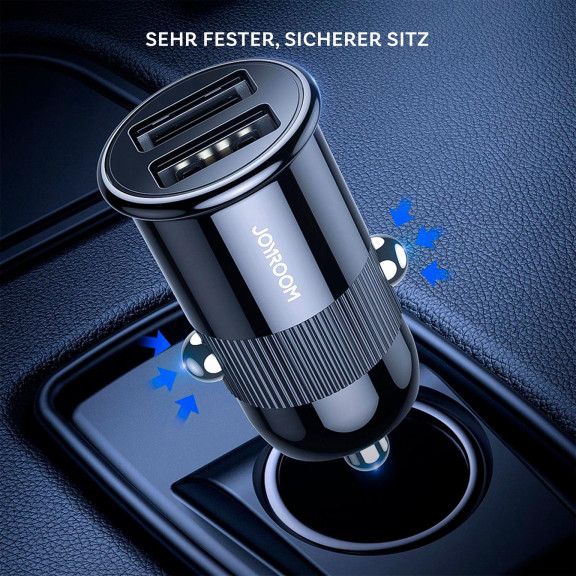 Joyroom Auto Ladegerät - Zigarettenanzünder USB-Ladegerät, Autoladeadapter 2x USB 3.1 A Anschluss, 15W – Weiteres Produktbild 2