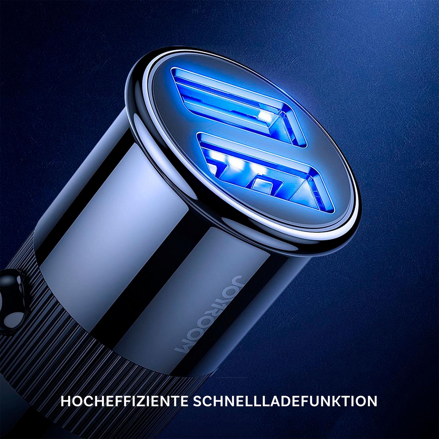 Joyroom Auto Ladegerät - Zigarettenanzünder USB-Ladegerät, Autoladeadapter 2x USB 3.1 A Anschluss, 15W – Weiteres Produktbild 2