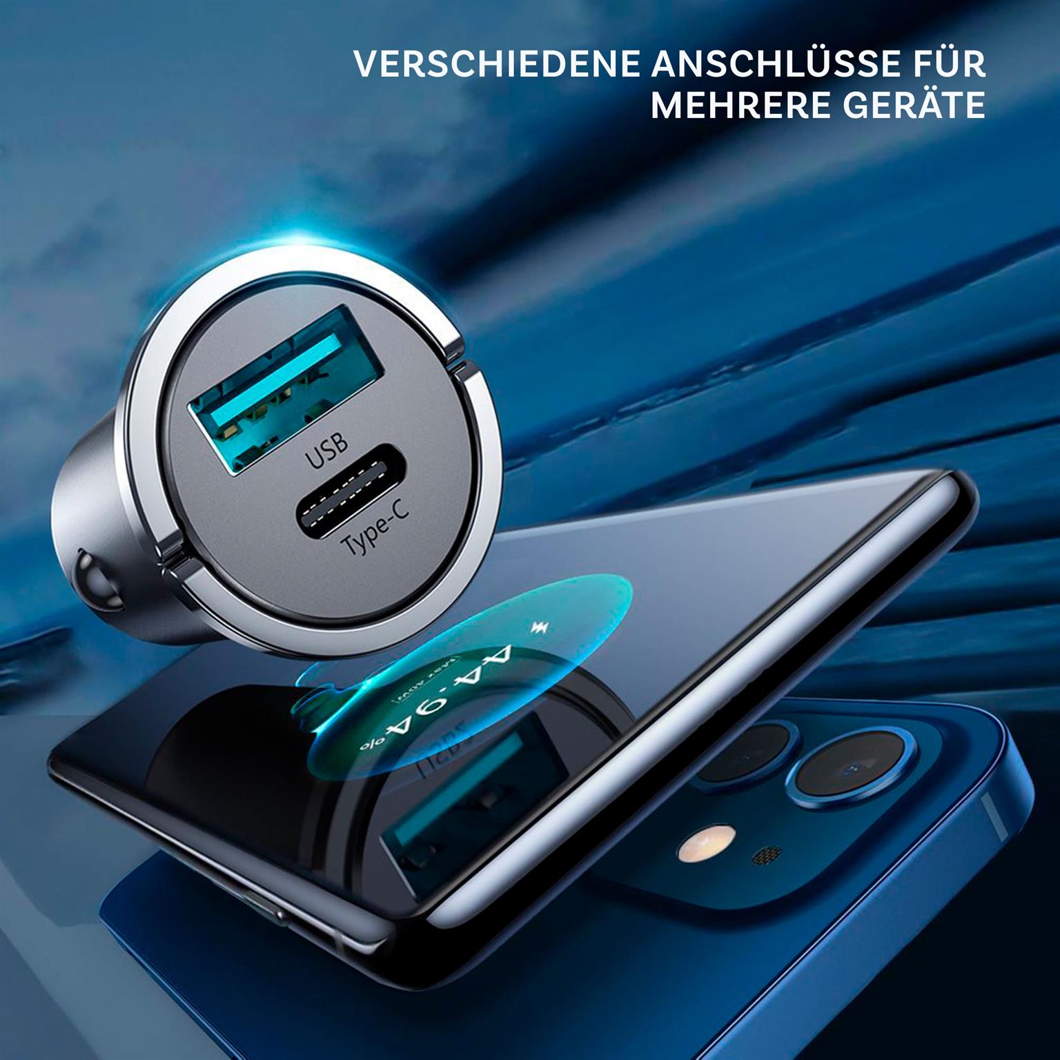 Joyroom Kfz Ladegerät – USB Typ C, Schnellladegerät, Zigarettenanzünder Adapter, Power Delivery, Quick Charge 3.0 – Weiteres Produktbild 1