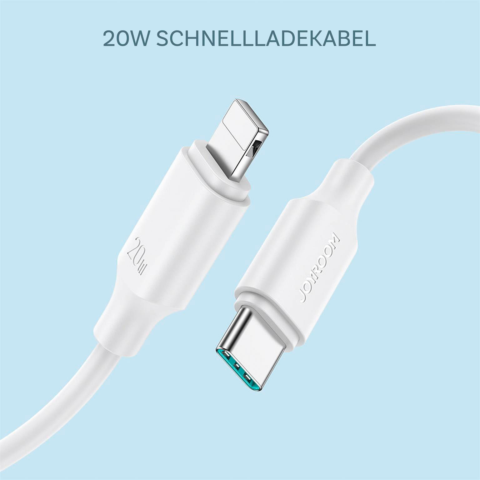 Joyroom USB-C auf Lightning 0,25m – 20W Ladekabel, Datenübertragung mit USB-C auf Lightning, bis zu 480 Mbit/s – Weiteres Produktbild 2 Joyroom USB-C auf Lightning 0,25m – 20W Ladekabel, Datenübertragung mit USB-C auf Lightning, bis zu 480 Mbit/s – Weiteres Produktbild 2
