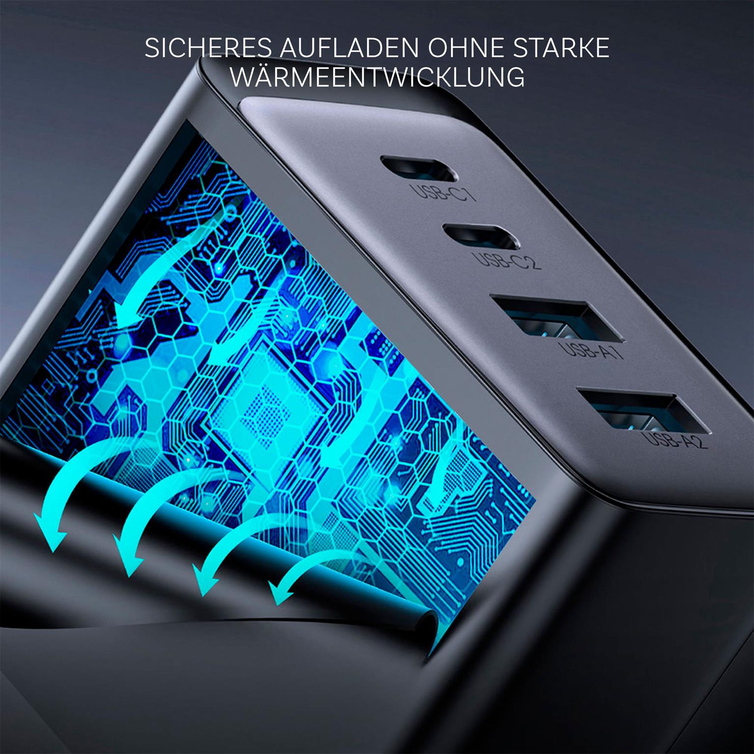 Joyroom GaN 67W Ladegerät – 4 Ports, USB und USB-C, Multiport-Ladegerät, Universalladegerät – Weiteres Produktbild 5 Joyroom GaN 67W Ladegerät – 4 Ports, USB und USB-C, Multiport-Ladegerät, Universalladegerät – Weiteres Produktbild 5