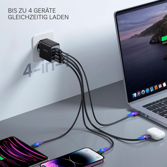 Joyroom GaN 67W Ladegerät – 4 Ports, USB und USB-C, Multiport-Ladegerät, Universalladegerät – Weiteres Produktbild 6