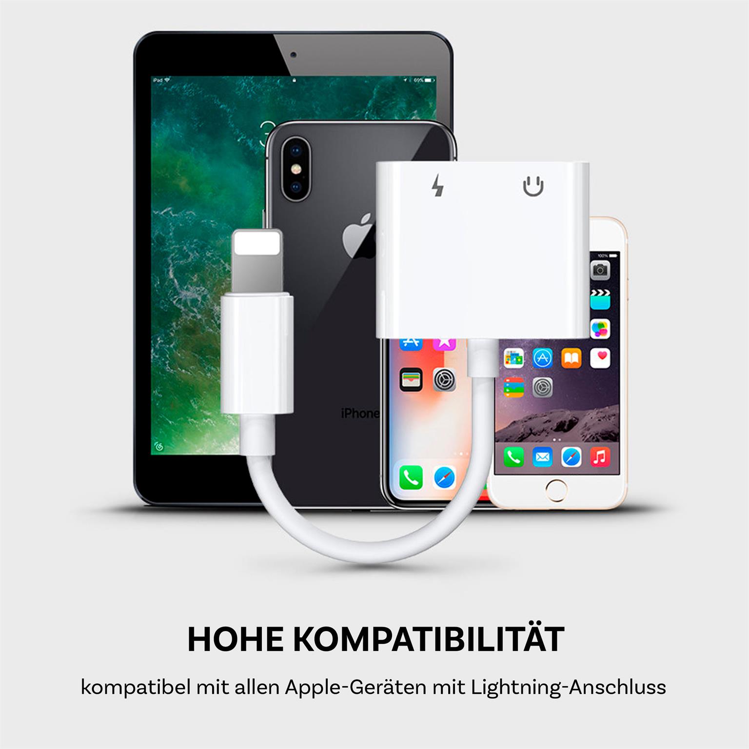 Joyroom Lightning Adapter – für iPhone 5 - 16 und iPad Modelle - Lightning auf Lightning und 3,5 mm Klinke – Weiteres Produktbild 4