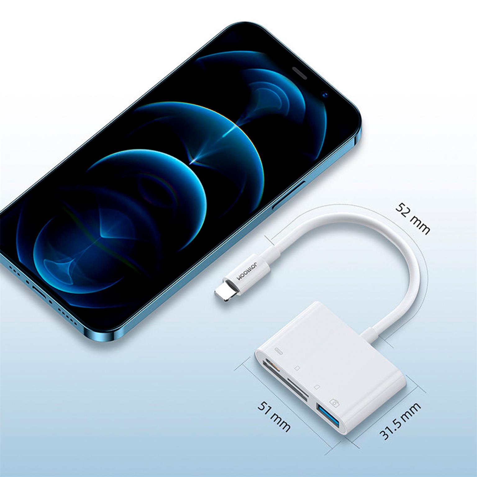 Joyroom S-H142 – Lightning auf USB OTG Kartenleser, Vielseitiger Micro-SD USB Lesegerät – Weiteres Produktbild 2