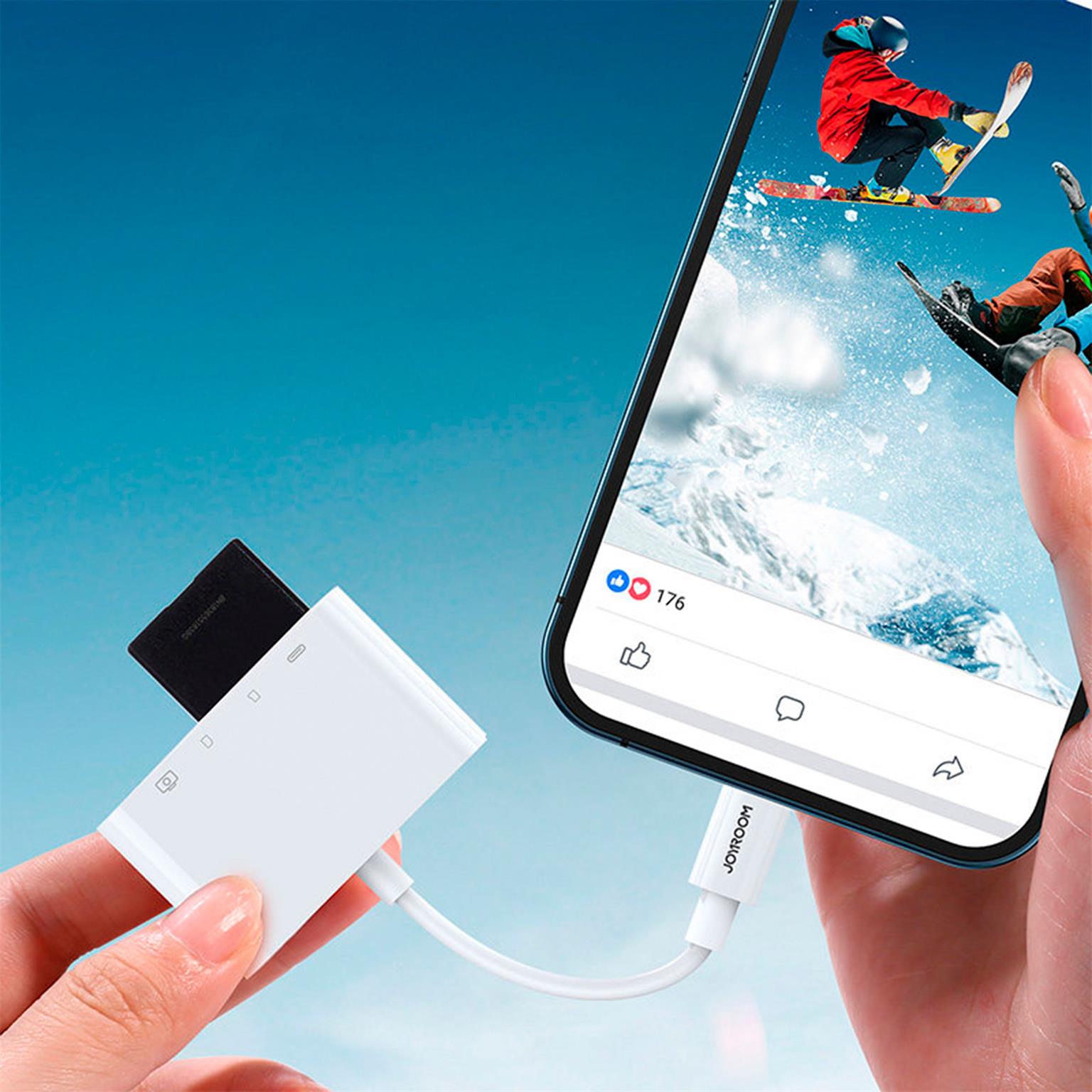 Joyroom S-H142 – Lightning auf USB OTG Kartenleser, Vielseitiger Micro-SD USB Lesegerät – Weiteres Produktbild 4