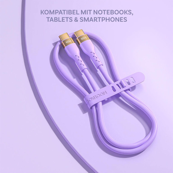 Joyroom Ladekabel – USB-C auf USB-C für Smartphones und andere Geräte, Liquid Silicone Serie, Länge 1,2 m – Weiteres Produktbild 2