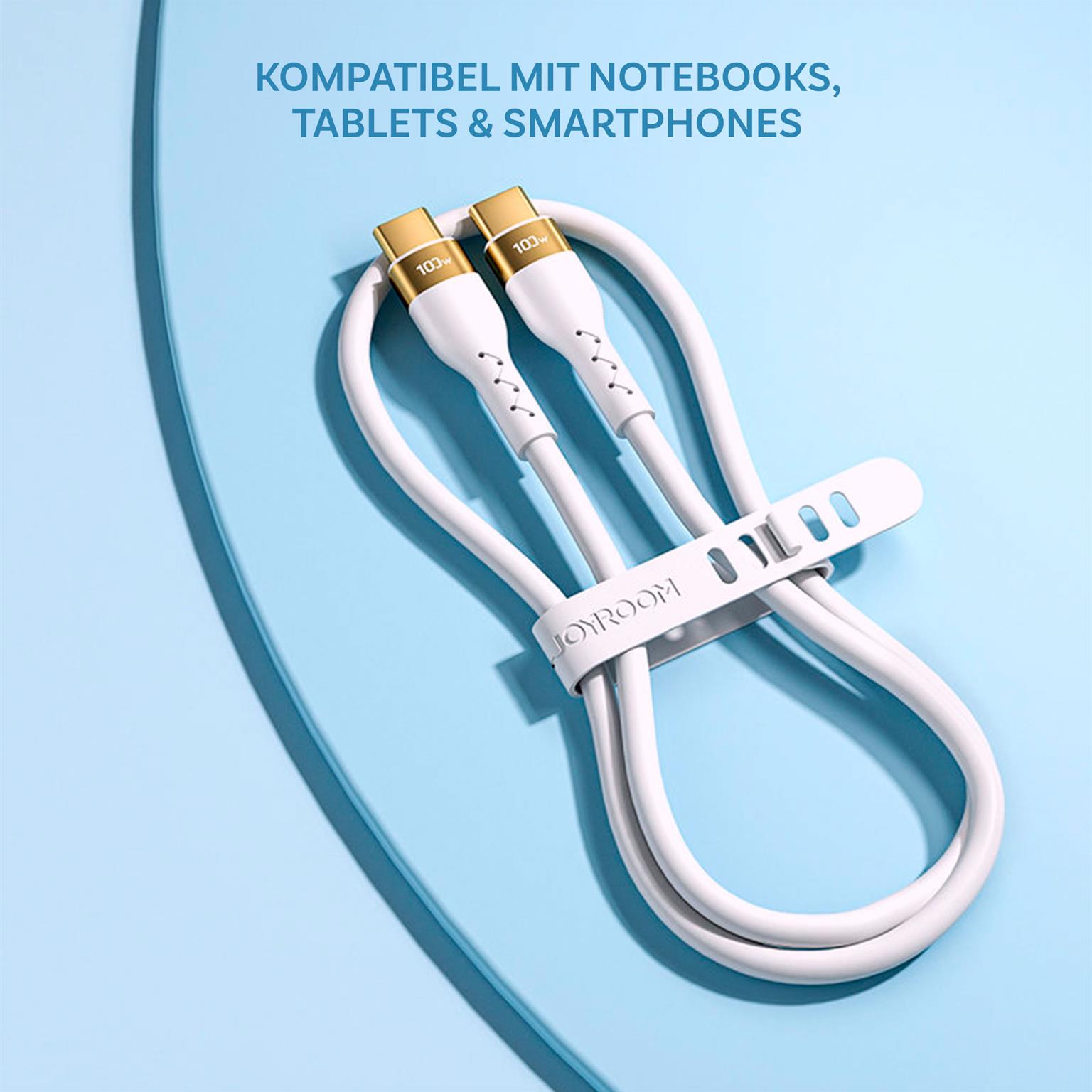 Joyroom Ladekabel – USB-C auf USB-C für Smartphones und andere Geräte, Liquid Silicone Serie, Länge 1,2 m – Weiteres Produktbild 1