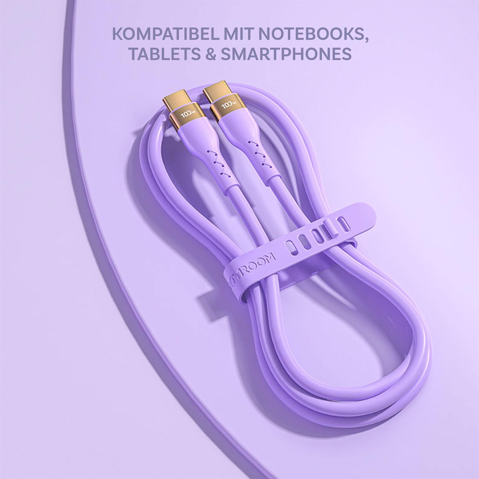 Joyroom Ladekabel – USB-C auf USB-C für Smartphones und andere Geräte, Liquid Silicone Serie, Länge 2 m – Weiteres Produktbild 1