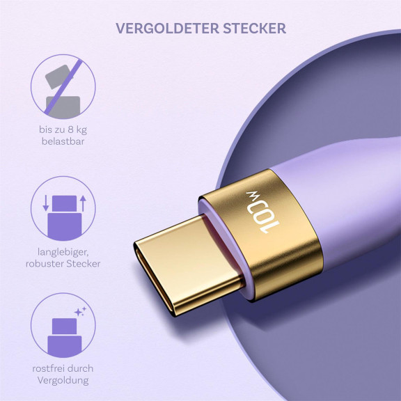 Joyroom Ladekabel – USB-C auf USB-C für Smartphones und andere Geräte, Liquid Silicone Serie, Länge 2 m – Weiteres Produktbild 3