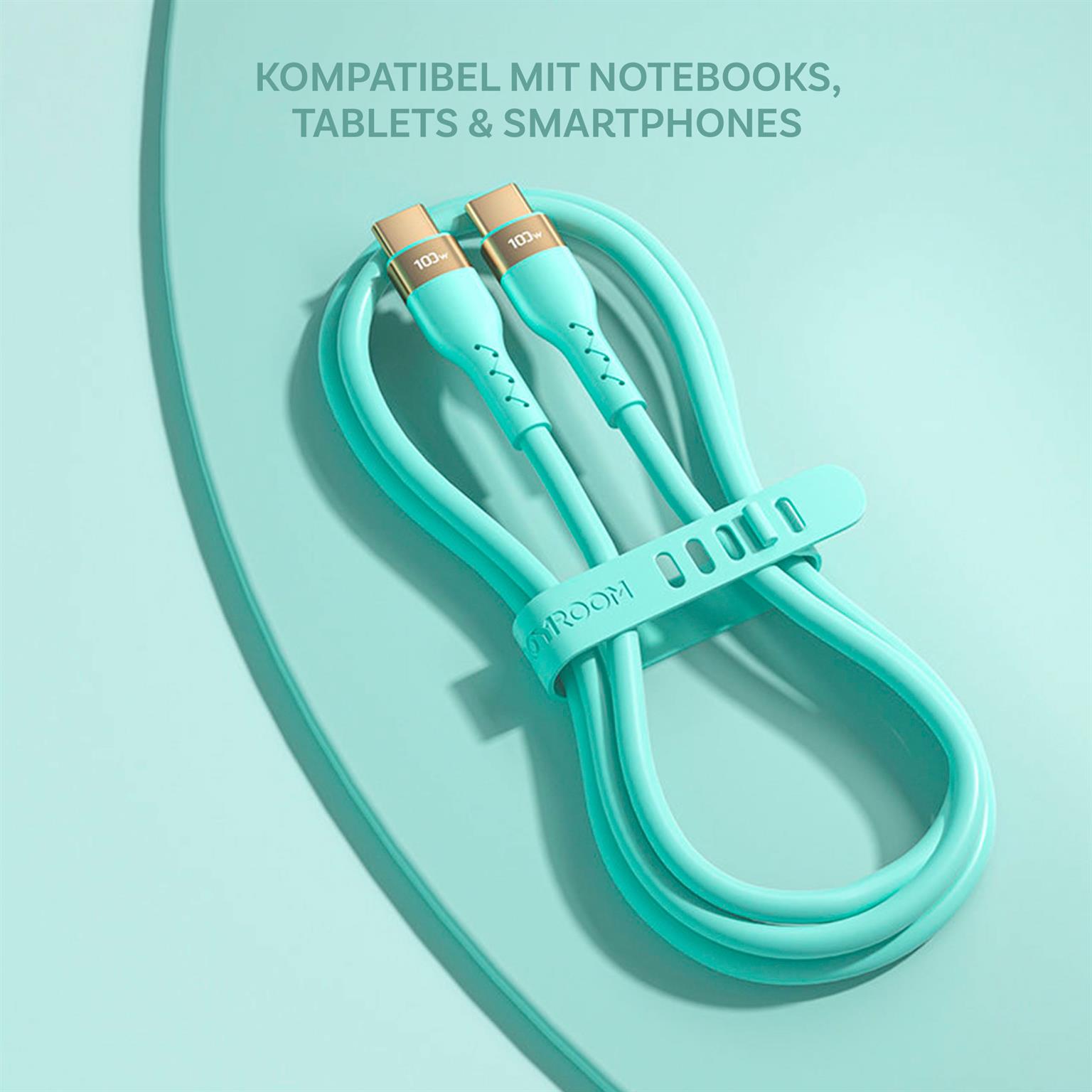 Joyroom Ladekabel – USB-C auf USB-C für Smartphones und andere Geräte, Liquid Silicone Serie, Länge 2 m – Weiteres Produktbild 1