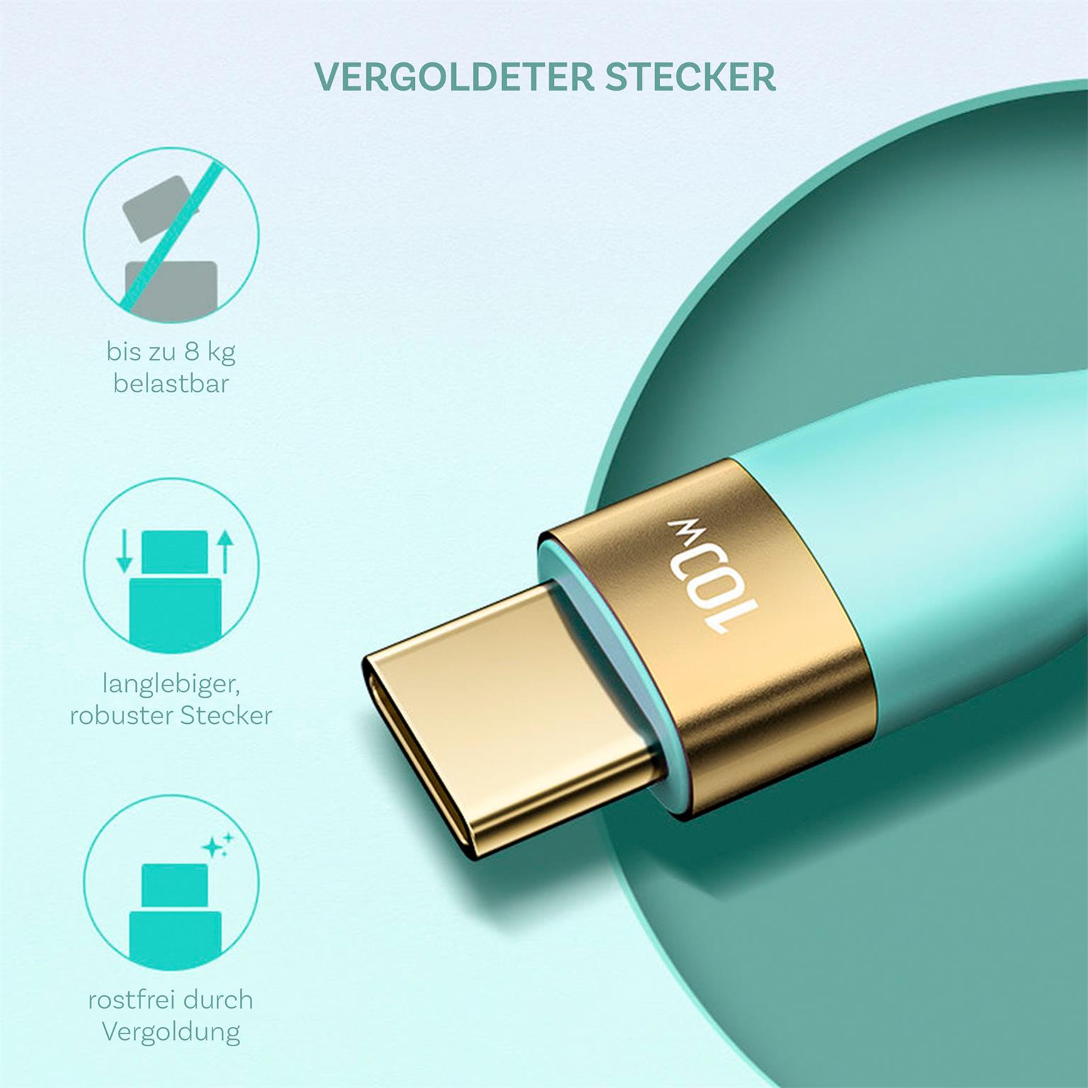 Joyroom Ladekabel – USB-C auf USB-C für Smartphones und andere Geräte, Liquid Silicone Serie, Länge 2 m – Weiteres Produktbild 2