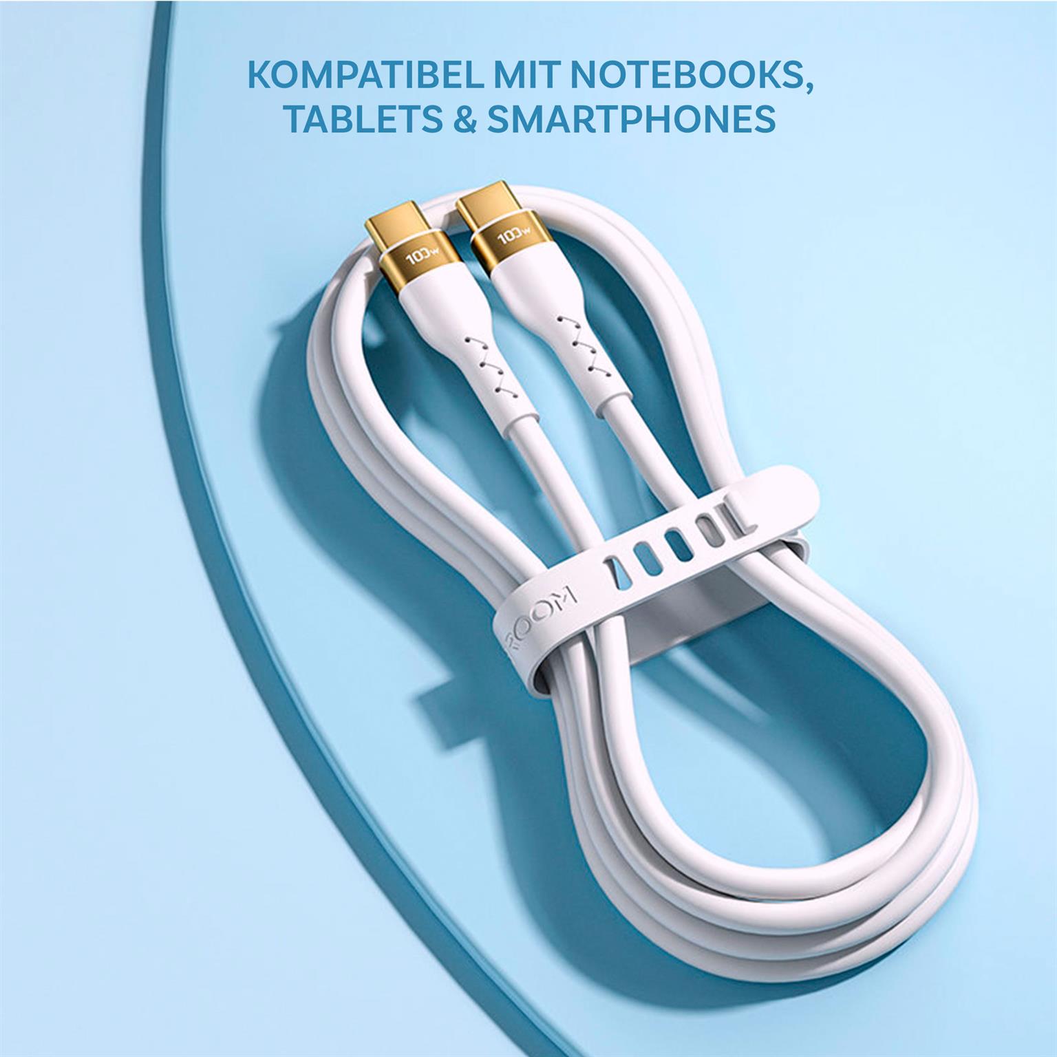 Joyroom Ladekabel – USB-C auf USB-C für Smartphones und andere Geräte, Liquid Silicone Serie, Länge 2 m – Weiteres Produktbild 1
