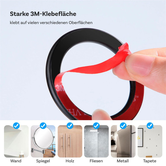 Joyroom anklebbarer Magnetring – Magnetische Halterung für Smartphones und andere Geräte, 3M-Kleber – 1 Stück – Weiteres Produktbild 3