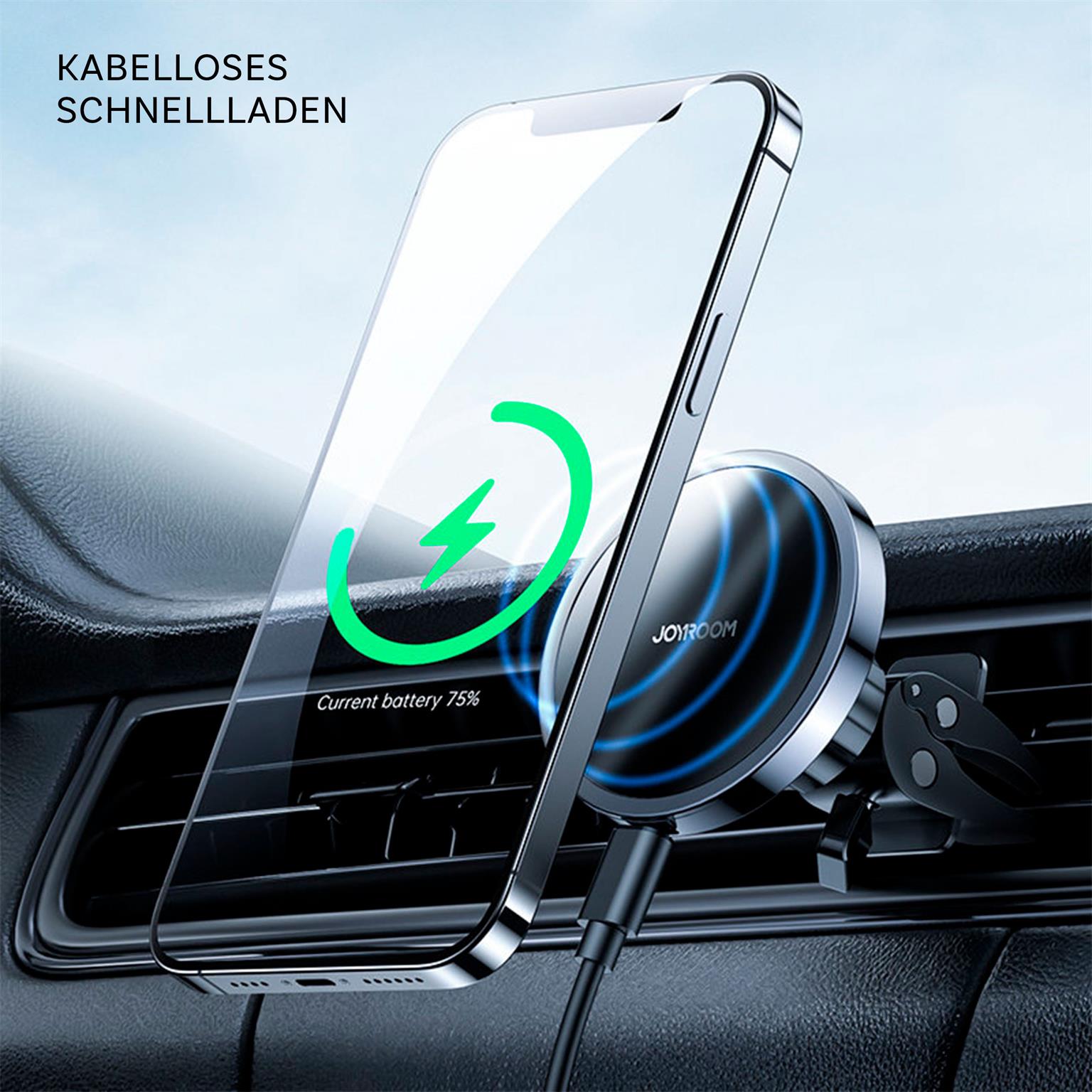 Joyroom Magnetischer Autohalter Qi Charger 15W – Wireless Car Docking Station für iPhone 1-16, JR-ZS240 – Weiteres Produktbild 1