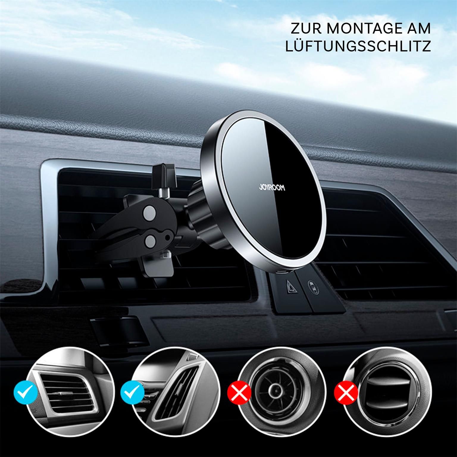 Joyroom Magnetischer Autohalter Qi Charger 15W – Wireless Car Docking Station für iPhone 1-16, JR-ZS240 – Weiteres Produktbild 5 Joyroom Magnetischer Autohalter Qi Charger 15W – Wireless Car Docking Station für iPhone 1-16, JR-ZS240 – Weiteres Produktbild 5