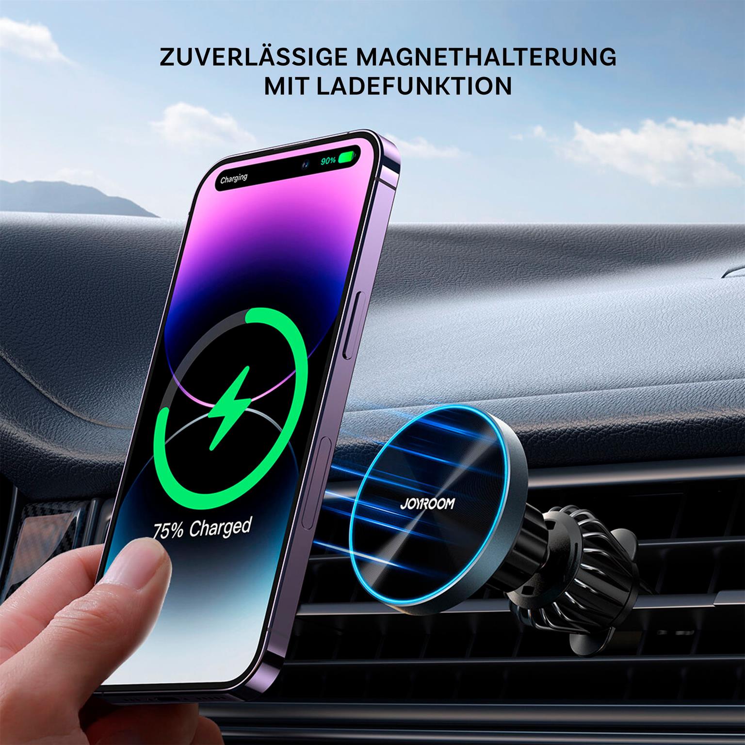 Joyroom Magnetischer Autohalter Qi Charger 15W – Wireless Car Docking Station für iPhone 1-16, JR-ZS240 Pro – Weiteres Produktbild 1