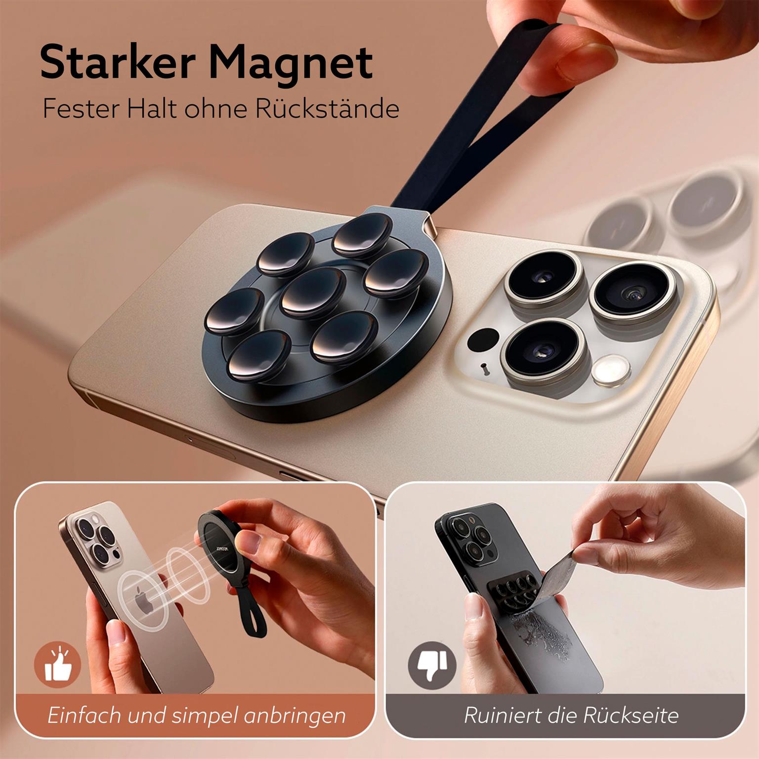Joyroom magnetischer Telefonhalter mit Saugnäpfen – Magnetische Handyhalterung Glas Silikonband MagSafe – Weiteres Produktbild 2