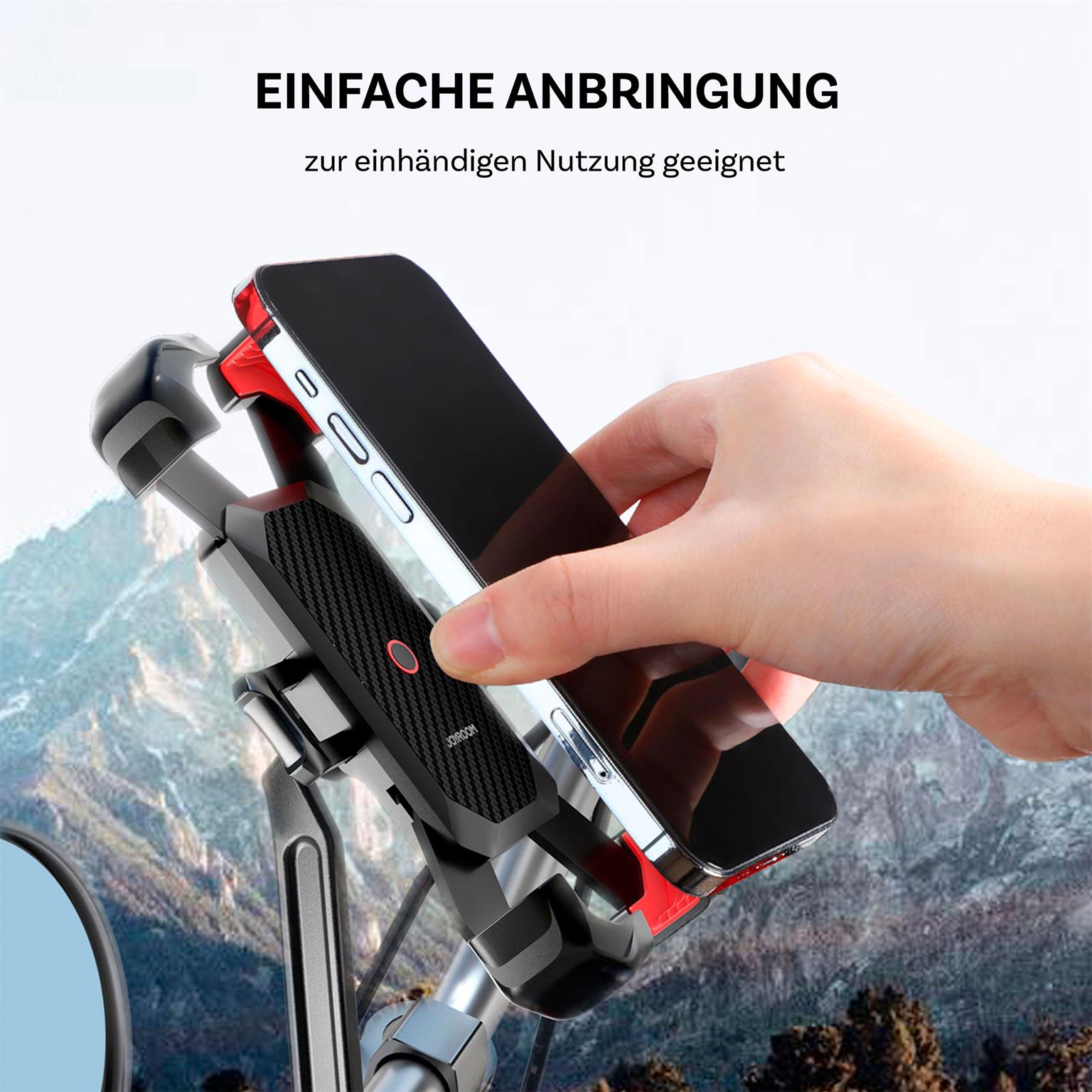 Joyroom Motorrad Handyhalterung – Motorrad-Telefonhalter, einfache Montage, sicherer Halt – Weiteres Produktbild 1