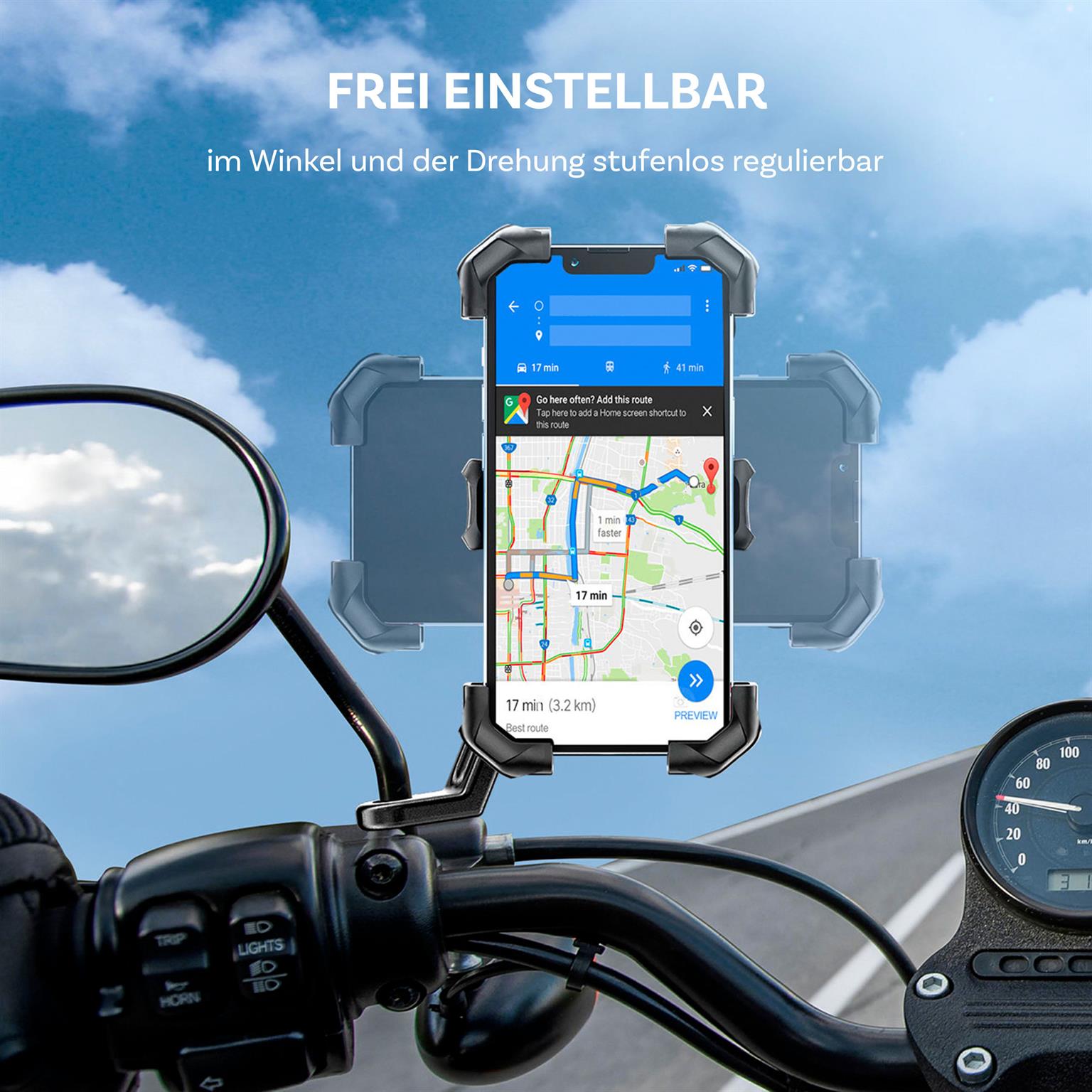 Joyroom Motorrad Handyhalterung – Motorrad-Telefonhalter, einfache Montage, sicherer Halt – Weiteres Produktbild 4