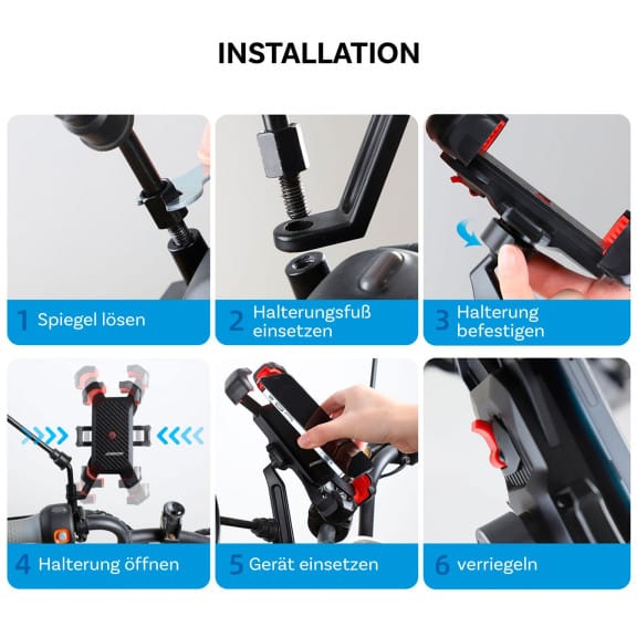 Joyroom Motorrad Handyhalterung – Motorrad-Telefonhalter, einfache Montage, sicherer Halt – Weiteres Produktbild 6 Joyroom Motorrad Handyhalterung – Motorrad-Telefonhalter, einfache Montage, sicherer Halt – Weiteres Produktbild 6