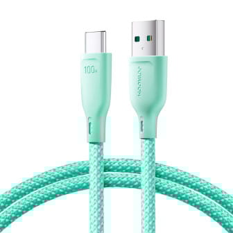 Joyroom Ladekabel – USB-A auf USB-C für Smartphones und andere Geräte, Multi-Color Serie, 100W, Länge 1 m – Grün Joyroom Ladekabel – USB-A auf USB-C für Smartphones und andere Geräte, Multi-Color Serie, 100W, Länge 1 m – Grün