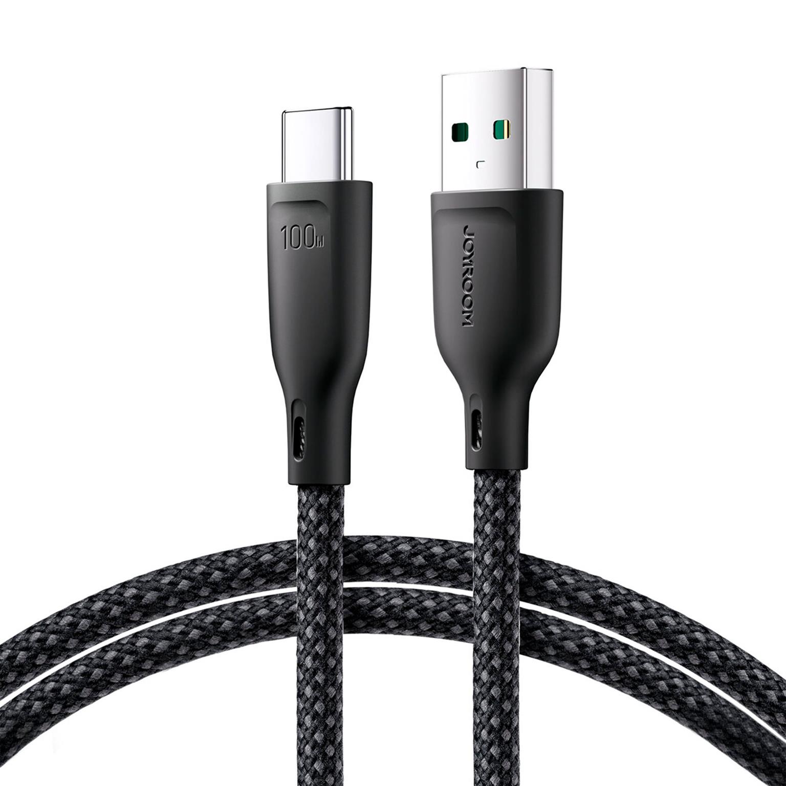 Joyroom Ladekabel – USB-A auf USB-C für Smartphones und andere Geräte, Multi-Color Serie, 100W, Länge 1 m – Schwarz Joyroom Ladekabel – USB-A auf USB-C für Smartphones und andere Geräte, Multi-Color Serie, 100W, Länge 1 m – Schwarz