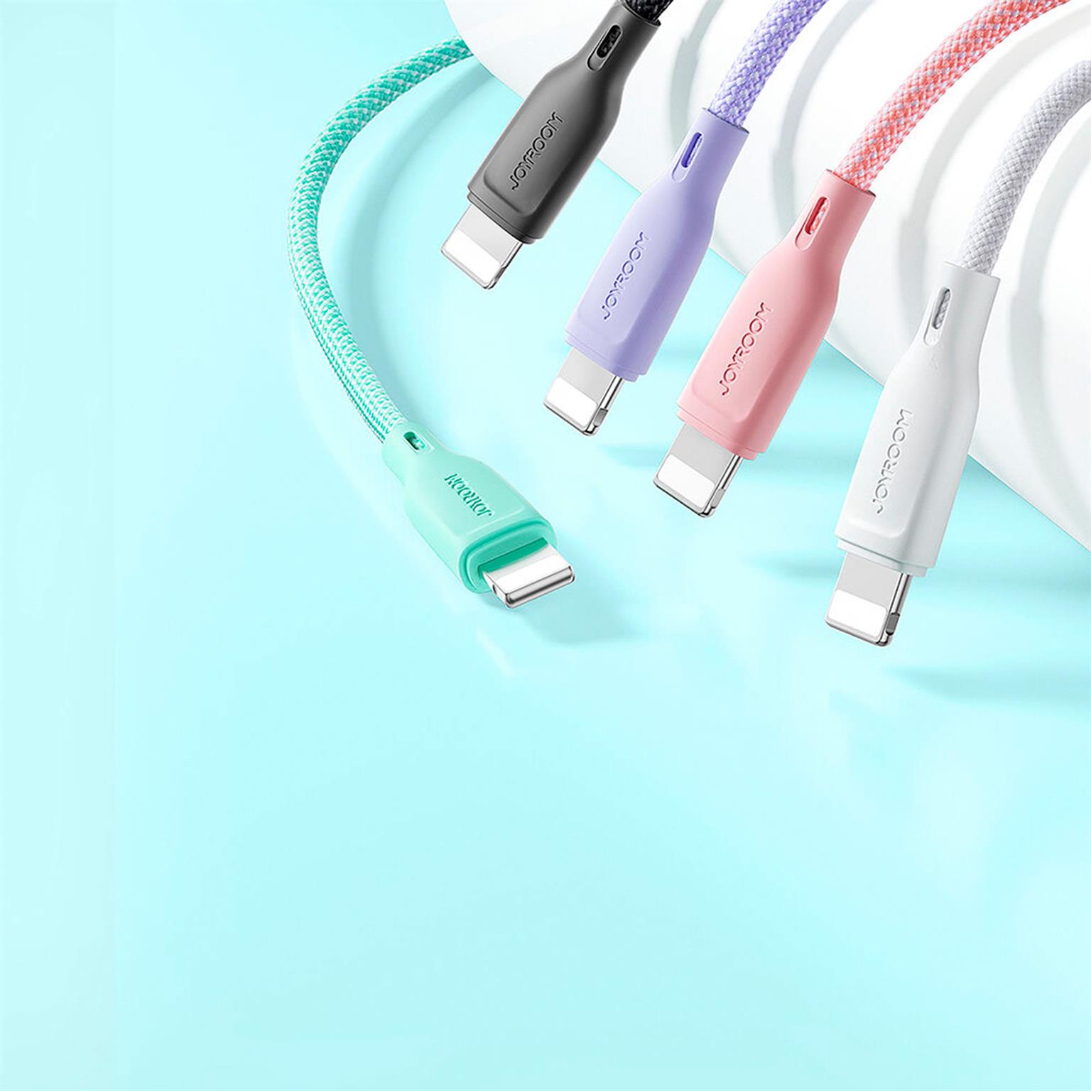 Joyroom Ladekabel – USB-A auf Lightning für iPhone 5 - 14 und iPad Modelle, Multi-Color Serie, 100W, Länge 1 m – Weiteres Produktbild 7