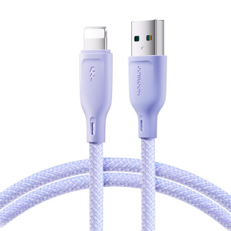 Joyroom Ladekabel – USB-A auf Lightning für iPhone 5 - 14 und iPad Modelle, Multi-Color Serie, 100W, Länge 1 m – Lila
