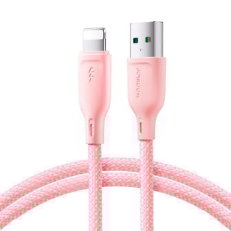 Joyroom Ladekabel – USB-A auf Lightning für iPhone 5 - 14 und iPad Modelle, Multi-Color Serie, 100W, Länge 1 m – Rose