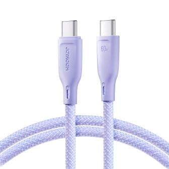 Joyroom Ladekabel – USB-C auf USB-C für Smartphones und andere Geräte, Multi-Color Serie, 60W, Länge 1 m – Lila Joyroom Ladekabel – USB-C auf USB-C für Smartphones und andere Geräte, Multi-Color Serie, 60W, Länge 1 m – Lila