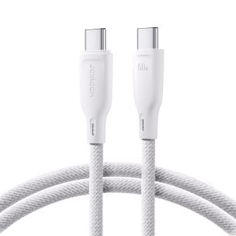 Joyroom Ladekabel – USB-C auf USB-C für Smartphones und andere Geräte, Multi-Color Serie, 60W, Länge 1 m – Weiß Joyroom Ladekabel – USB-C auf USB-C für Smartphones und andere Geräte, Multi-Color Serie, 60W, Länge 1 m – Weiß