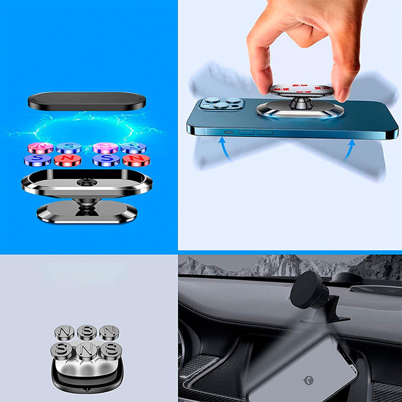 Joyroom Auto Magnet Handyhalter – Selbstklebende Armaturenbrett Halterung, 360° verstellbarer Kopf – Weiteres Produktbild 8 Joyroom Auto Magnet Handyhalter – Selbstklebende Armaturenbrett Halterung, 360° verstellbarer Kopf – Weiteres Produktbild 8