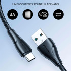 Joyroom Ladekabel – USB-A auf USB-C für Smartphones, Schnellladekabel Surpass Serie, Nylon, Länge 0,25 m – Produktbild 2