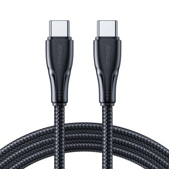 Joyroom Ladekabel – USB-C auf USB-C für Smartphones, Schnellladekabel Surpass Serie, Nylon, Länge 0,25 m – Schwarz Joyroom Ladekabel – USB-C auf USB-C für Smartphones, Schnellladekabel Surpass Serie, Nylon, Länge 0,25 m – Schwarz