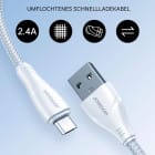 Joyroom Ladekabel – USB-A auf Micro-USB für Smartphones, Schnellladekabel Surpass Serie, Nylon, Länge 0,25 m – Weiteres Produktbild 2