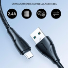 Joyroom Ladekabel – USB-A auf Micro-USB für Smartphones, Schnellladekabel Surpass Serie, Nylon, Länge 1,2 m – Weiteres Produktbild 2