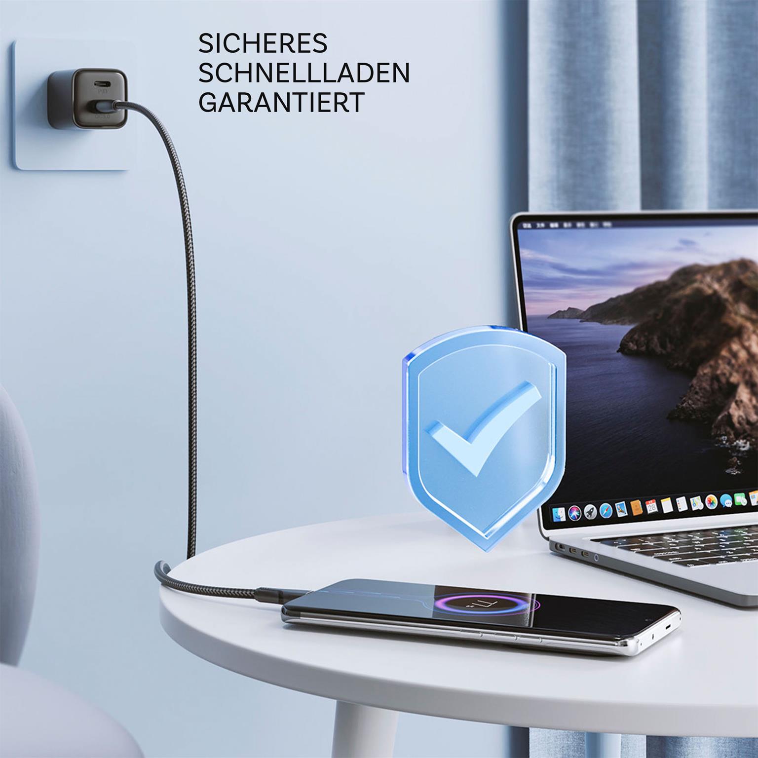 Joyroom Ladekabel – USB-A auf Micro-USB für Smartphones, Schnellladekabel Surpass Serie, Nylon, Länge 1,2 m – Weiteres Produktbild 4