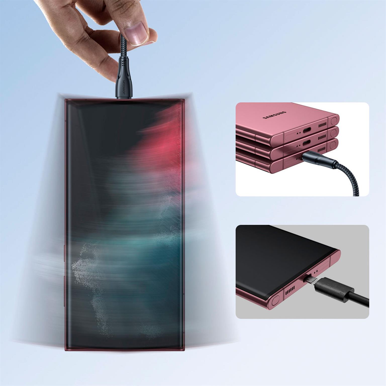Joyroom Ladekabel – USB-A auf Micro-USB für Smartphones, Schnellladekabel Surpass Serie, Nylon, Länge 1,2 m – Weiteres Produktbild 6