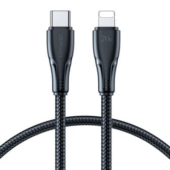 Joyroom Ladekabel – USB C auf Lightning für iPhone und iPad, Schnellladekabel Surpass Serie, Nylon, Länge 0,25m – Schwarz