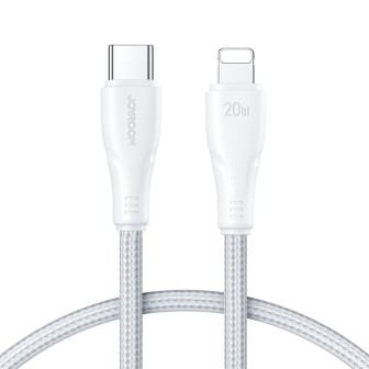Joyroom Ladekabel – USB C auf Lightning für iPhone und iPad, Schnellladekabel Surpass Serie, Nylon, Länge 1,2 m – Weiß Joyroom Ladekabel – USB C auf Lightning für iPhone und iPad, Schnellladekabel Surpass Serie, Nylon, Länge 1,2 m – Weiß