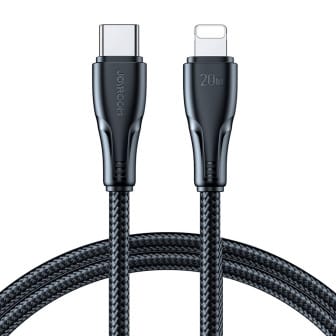 Joyroom Ladekabel – USB C auf Lightning für iPhone und iPad, Schnellladekabel Surpass Serie, Nylon, Länge 2 m – Schwarz Joyroom Ladekabel – USB C auf Lightning für iPhone und iPad, Schnellladekabel Surpass Serie, Nylon, Länge 2 m – Schwarz