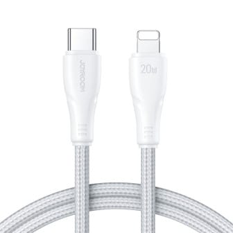 Joyroom Ladekabel – USB C auf Lightning für iPhone und iPad, Schnellladekabel Surpass Serie, Nylon, Länge 2 m – Weiß Joyroom Ladekabel – USB C auf Lightning für iPhone und iPad, Schnellladekabel Surpass Serie, Nylon, Länge 2 m – Weiß