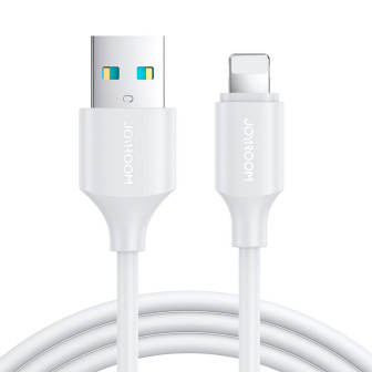 Joyroom Ladekabel – USB-A auf Lightning für iPhone 5 - 14 und iPad Modelle, Schnellladekabel 2,4A, Länge 1,0 m – Weiß