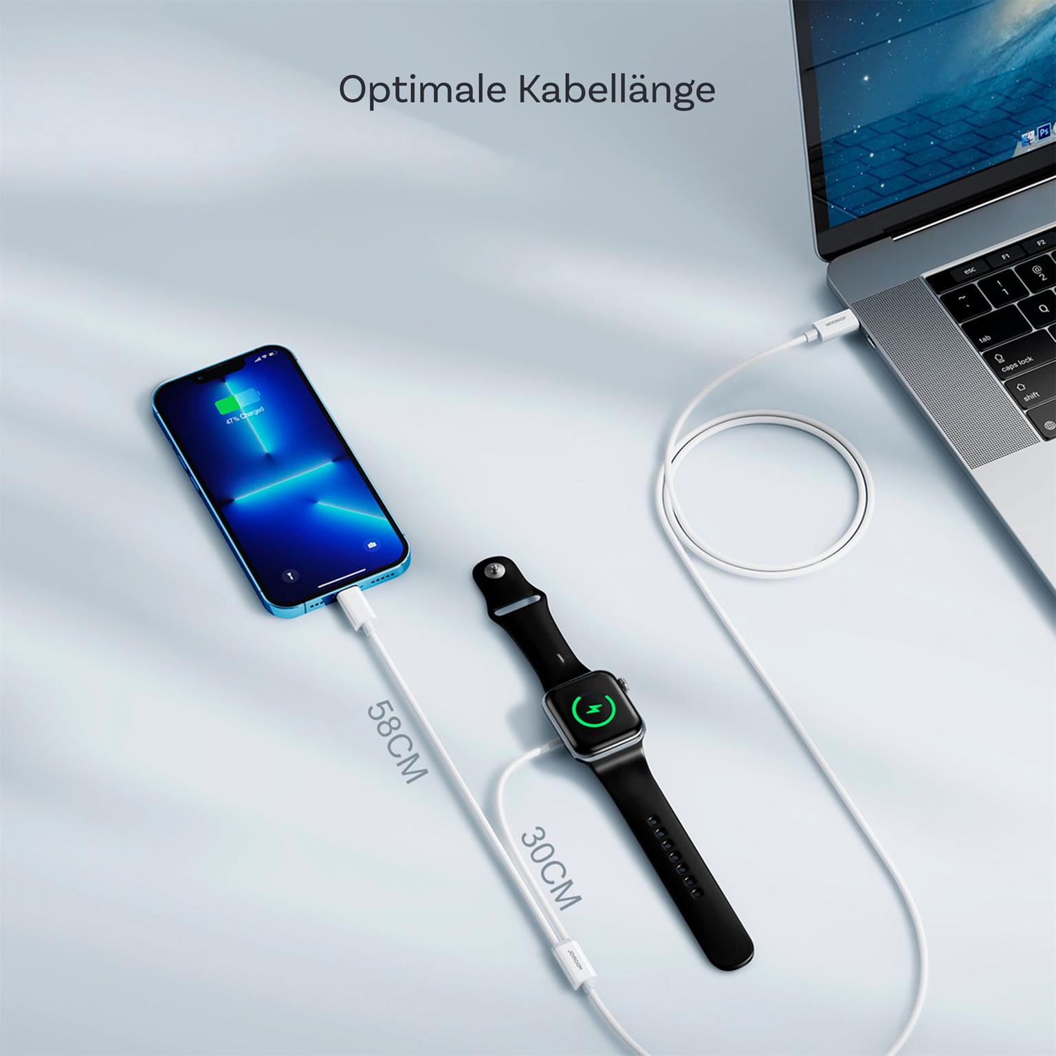 Joyroom Magnetladekabel 2in1 – Wireless Ladestation für Apple Watch + Lightning, Kabel mit USB-C Anschluss, 1,5 m – Weiteres Produktbild 1