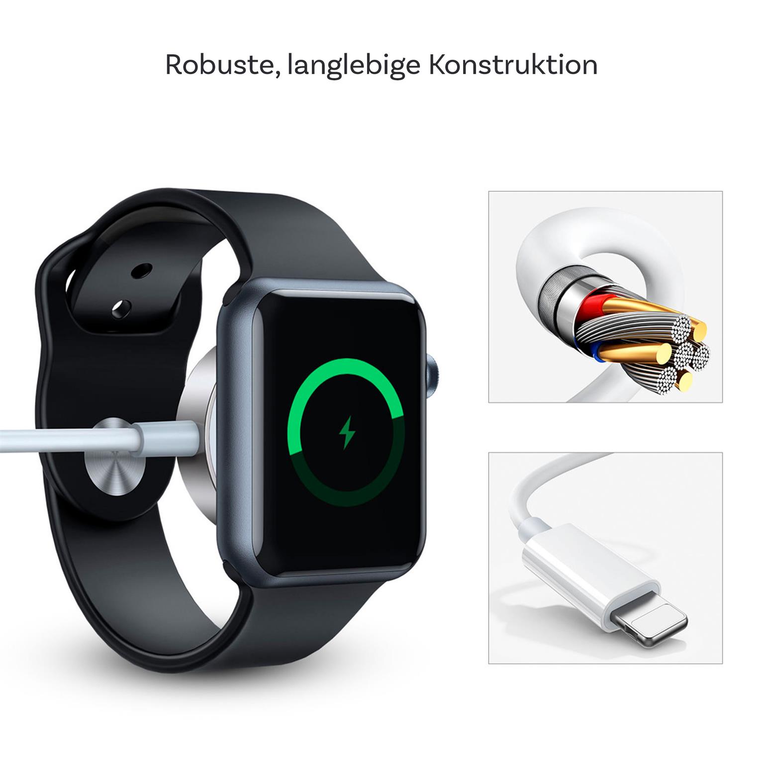 Joyroom Magnetladekabel 2in1 – Wireless Ladestation für Apple Watch + Lightning, Kabel mit USB-C Anschluss, 1,5 m – Weiteres Produktbild 4