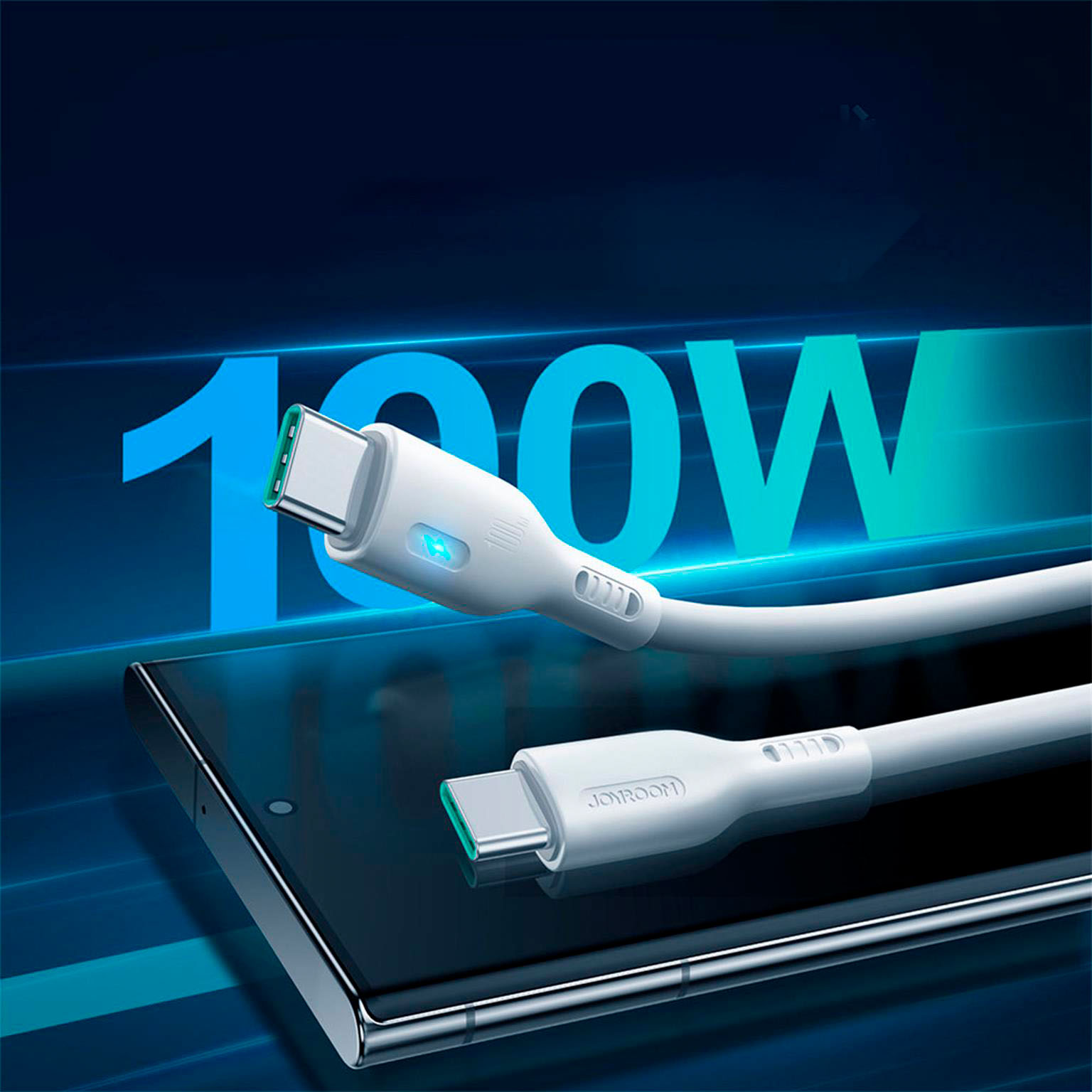 Joyroom USB Type C auf Type C – 2m Hochleistungs-Ladekabel – Bis zu 100W Leistung und HighSpeed Datenübertragung – Weiteres Produktbild 2