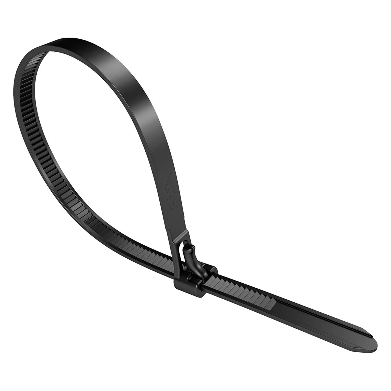 KabelDirekt Kabelbinder wiederverschließbar – Kabelbinder mit Schließmechanismus, 100 Stück, 7,4mm x 250mm – undefined