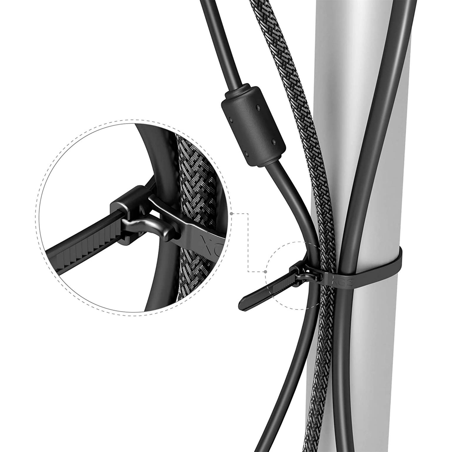 KabelDirekt Kabelbinder wiederverschließbar – Kabelbinder mit Schließmechanismus, 100 Stück, 7,4mm x 250mm – Weiteres Produktbild 4