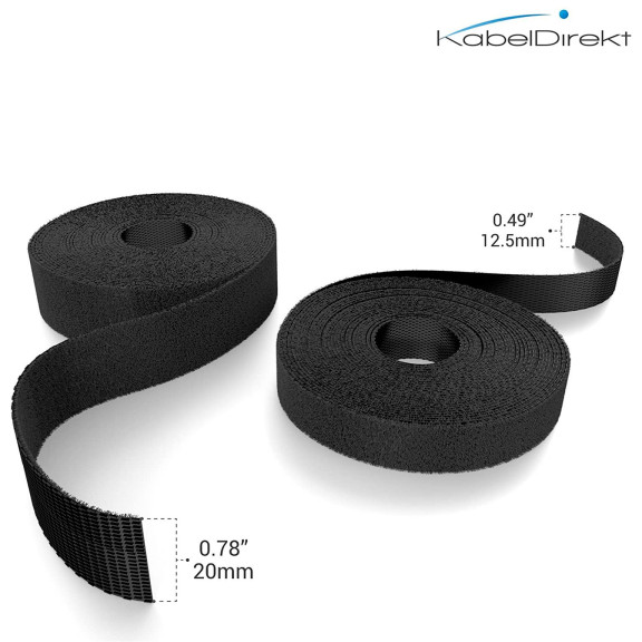 KabelDirekt Klett-Kabelbinder – wiederverwendbares Klettband zur Kabelorganisation, Klettband zum Bündeln, 5m – Weiteres Produktbild 3